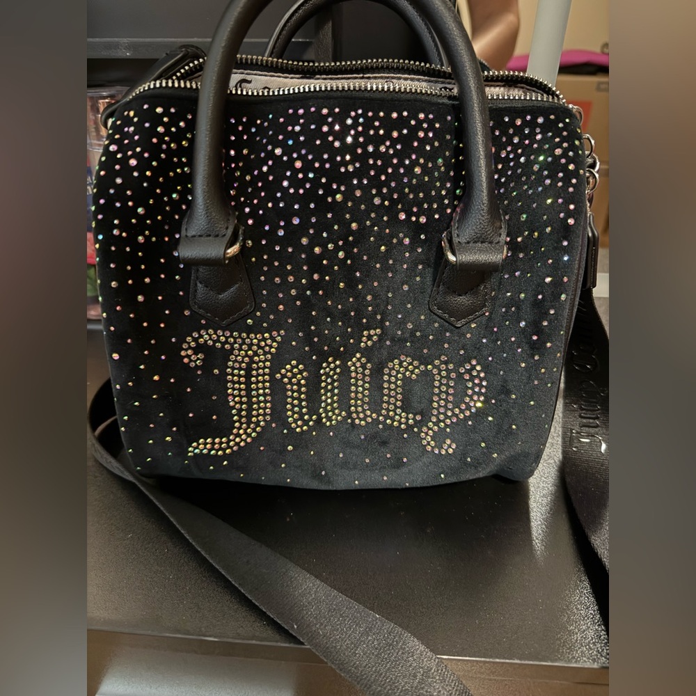 Juicy Couture Black and Gold Studded Satchel